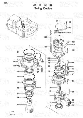 9111265 Excavadora de carga pesada EX120-2 Sistema de catálogo de movimentação giratória Motor hidráulico