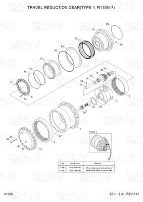 Bolto no XKAH-00901 R110M-7 Excavator Travel Drive Catalog Motor para instalação rápida e conveniente