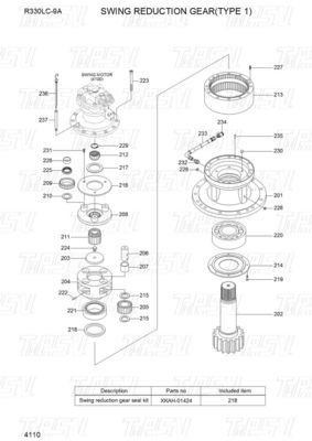 Redutor Planetário Negro Excavadora Redutor de Balanço Excavadora Motor de Viagem