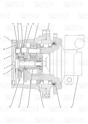 Catálogo 128-1827 CATERPILLER de aço Excavadora motor de tração final E312A