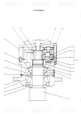 YR32W00002F1 Bolto em escavadeira Swing Drive Redutores planetários para mineração e energia SK60-5 Catálogo