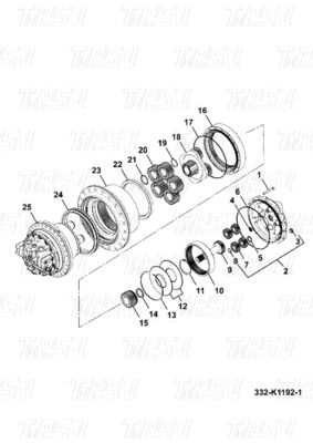 JS200 Excavadora de aço Final Drive Travel Drive Motor Catálogo 332/K1192