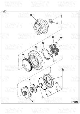 Catálogo da caixa de engrenagens para motor de viagem hidráulica JS 220 20/925318
