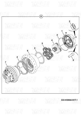 333/K0684 Caixa de engrenagens de viagem de escavadeira de aço com motor de viagem hidráulico JS200 Catálogo