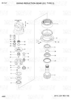 Excavadora de cor personalizável Motor de acionamento final R110-7 39N4-12100 Catálogo