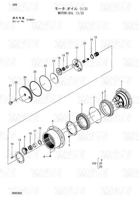 HITACHI EX55UR-3 ZX55UR ZX55UR-HHE Catálogo de movimentação de escavadeiras 0732201