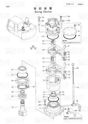 9118328 EX60-3 Catálogo de peças do motor da escavadeira com engrenagem planetária