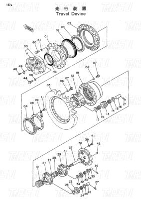 9065934 9080068 9096481 Excavadoras Motor de viagem Catálogo Motor de viagem hidráulico EX100