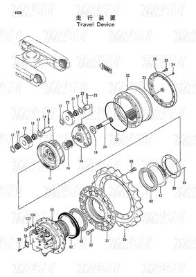 Redutor planetário de aço EX120-2 Catálogo do motor de viagem da escavadeira 9091652 9116399 9116400 9116401