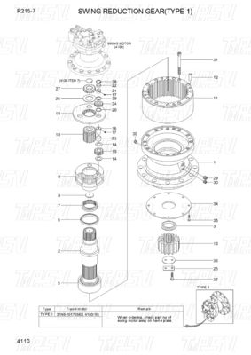 31N6-10181 R215-7 Excavadoras movimentos de balanço Catálogo para máquinas de energia e de mineração