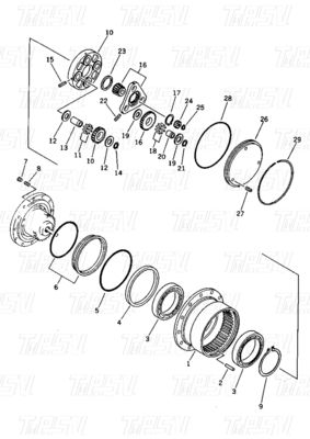 20N-60-41205 20N-60-31200 para PC15-1 Excavadora Final Drive com Redutor Planetário