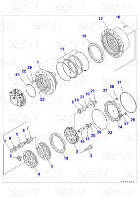 Motor de balanço de escavadeira hidráulica