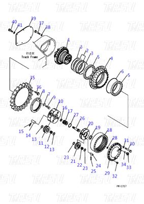 Cores personalizadas 708-8H-00320 PC360-7 Excavadora Viagem Drive Catálogo Motor em preto para desempenho