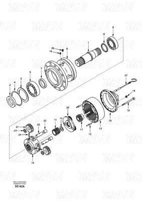 SA8230-27000 EC360 Catálogo de movimentação de balanço da escavadeira Cor preta