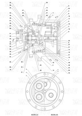 Varia em função do modelo PY53D00004F1 SK55 Excavator Travel Drive Catalog