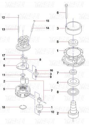 60042755 SY365C Excavadora Swing Drive Catálogo Motor