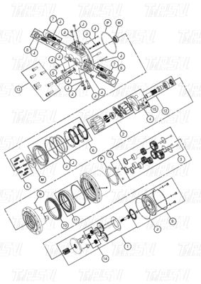 452-6213 E306E Excavadora de viagem Drive Catálogo parafusos
