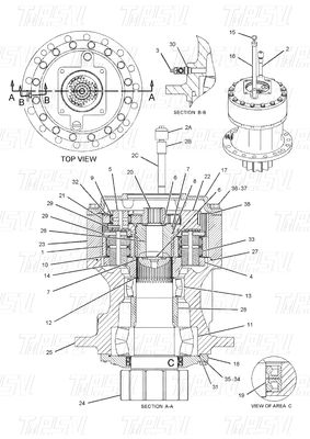 Negro 191-2693 E325C Excavadora Swing Drive Catálogo Bolto em estoque