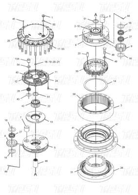 Hidráulico 296-6218 E336D Excavadora de Viagem Drive Catálogo para Excavadoras com parafuso na instalação