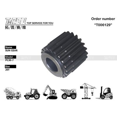 FUFRP-1159-08 Alta precisão PC30-7 Excavadora Viagem 2 Etapa Sun Gear em cor preta
