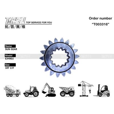 418-7160 peças da engrenagem de Sun da fase do balanço 1 da máquina escavadora E349D2 para peças sobresselentes da máquina escavadora da movimentação do balanço